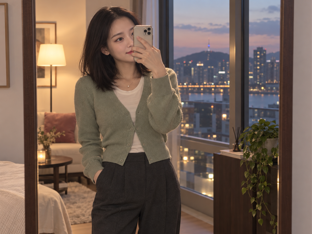서울특별시 용산구 이태원 이동과 방문 일정을 안내하는 젊은 성인 한국 여성 관리사